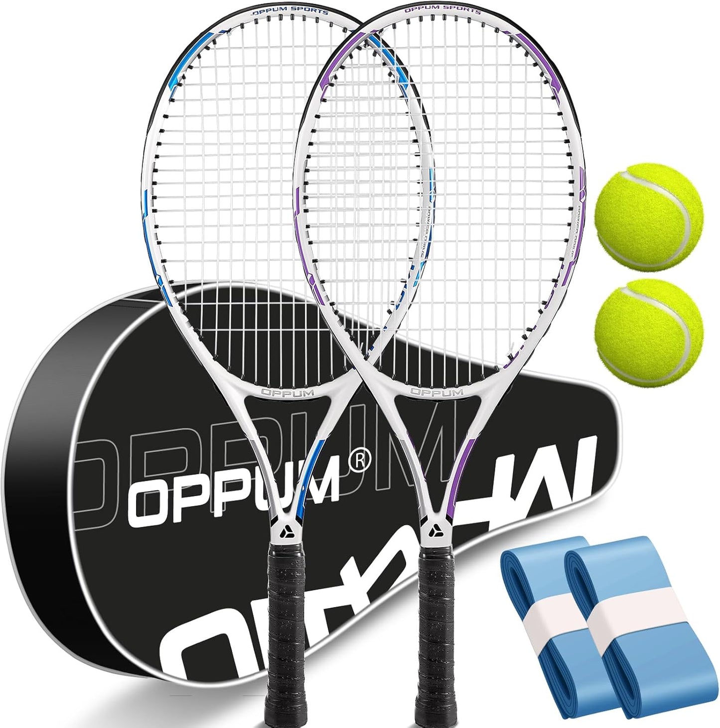27" Pro Tennis Rackets (2-Pack), Lightweight, Durable Strings, Ideal for Beginner/Intermediate Players