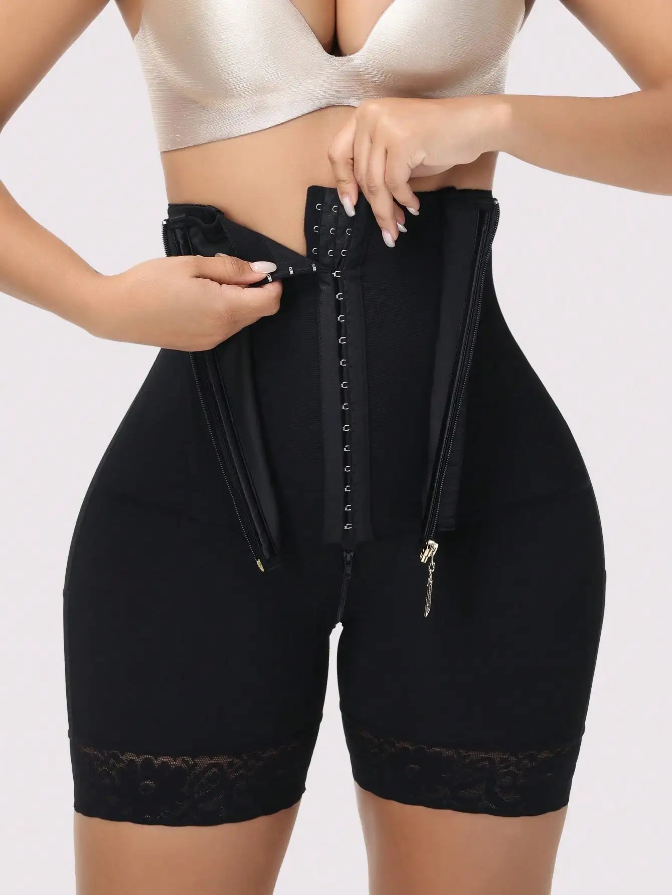 Butt Lifting Shapewear Tummy Control Fajas Colombianas High Waist Control Panties Compression Underwear Women Zipper Crotch