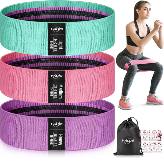 Resistance Bands for Working Out, Fabric Exercise Bands for Legs and Butt, Workout Bands for Women and Men, Booty Band for Yoga Starter Set, Pilates, Rehab, Fitness and Home Workout