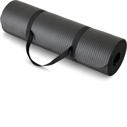 1/2 Inch Extra Thick Exercise Yoga Mat with Carrying Strap, Cushioned Support, for Fitness and Gym Workouts