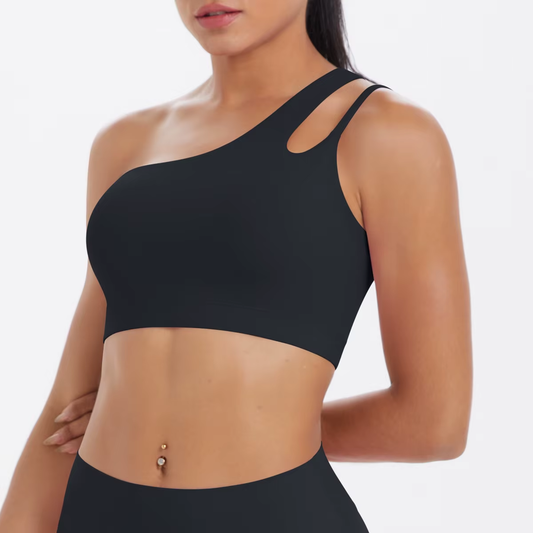 JUREN Sports Bra Women Push up Fitness Bras One Shoulder Underwear Shockproof Yoga Bra Workout Bra Yoga Running Bra Sexy Vest