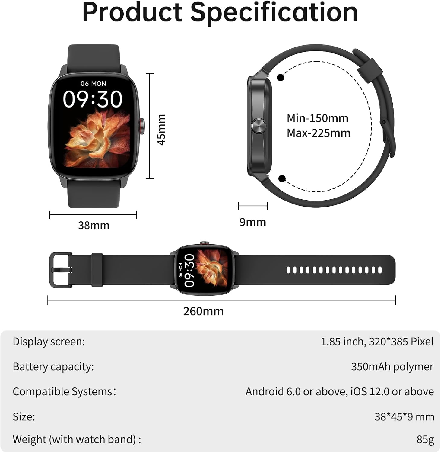 Smart Watch for Men Women with Bluetooth Call & AI Voice, 1.85" HD Fitness Tracker with Heart Rate Spo2 Sleep Monitor, 100+ Sports Modes, Mini Games, IP68 Waterproof Smartwatch for Android Ios Phones