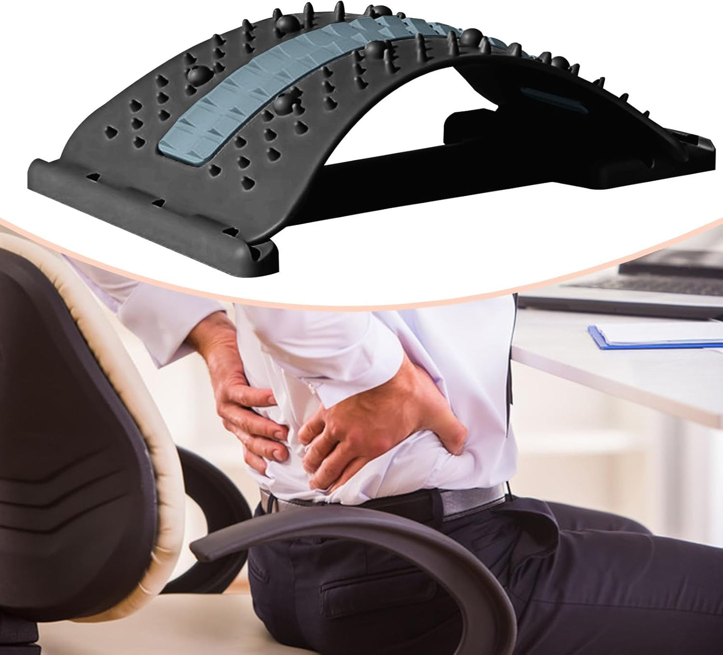 Back Stretcher, Adjustable Lumbar Support Back Board, Backs Stretcher Postures Corrector with Magnetic Point Massage, 2025 Backs Stretchers Cracker Massager Backss Pains Relief, for Women & Men