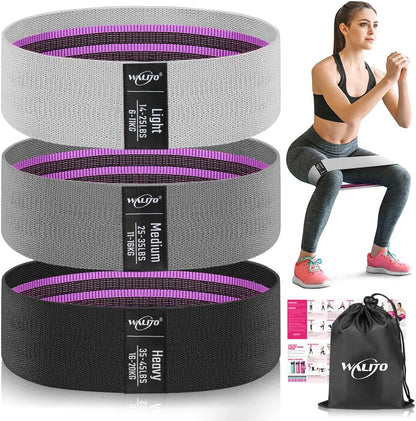 Resistance Bands for Working Out, Fabric Exercise Bands for Legs and Butt, Workout Bands for Women and Men, Booty Band for Yoga Starter Set, Pilates, Rehab, Fitness and Home Workout
