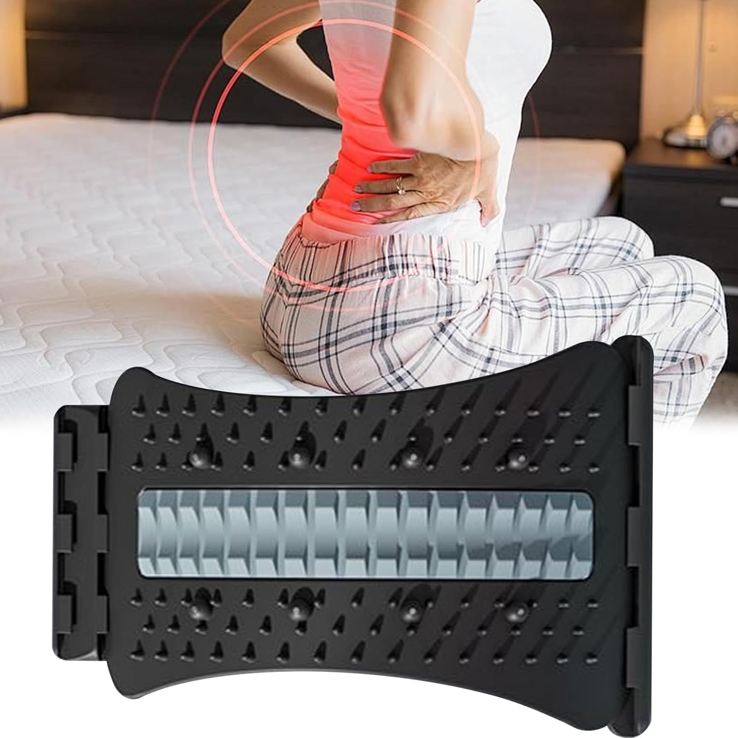 Back Stretcher, Adjustable Lumbar Support Back Board, Backs Stretcher Postures Corrector with Magnetic Point Massage, 2025 Backs Stretchers Cracker Massager Backss Pains Relief, for Women & Men
