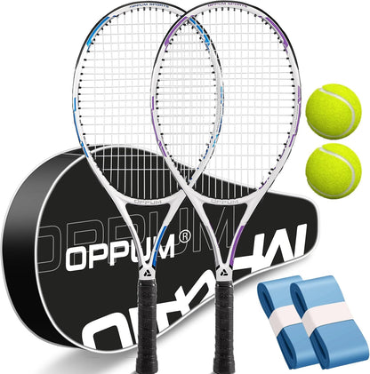 27" Pro Tennis Rackets (2-Pack), Lightweight, Durable Strings, Ideal for Beginner/Intermediate Players