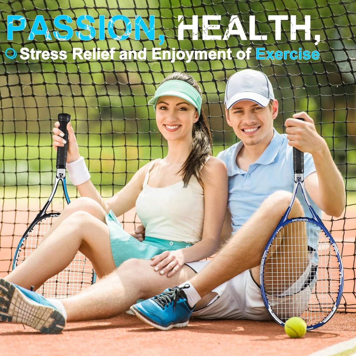 27" Pro Tennis Rackets (2-Pack), Lightweight, Durable Strings, Ideal for Beginner/Intermediate Players