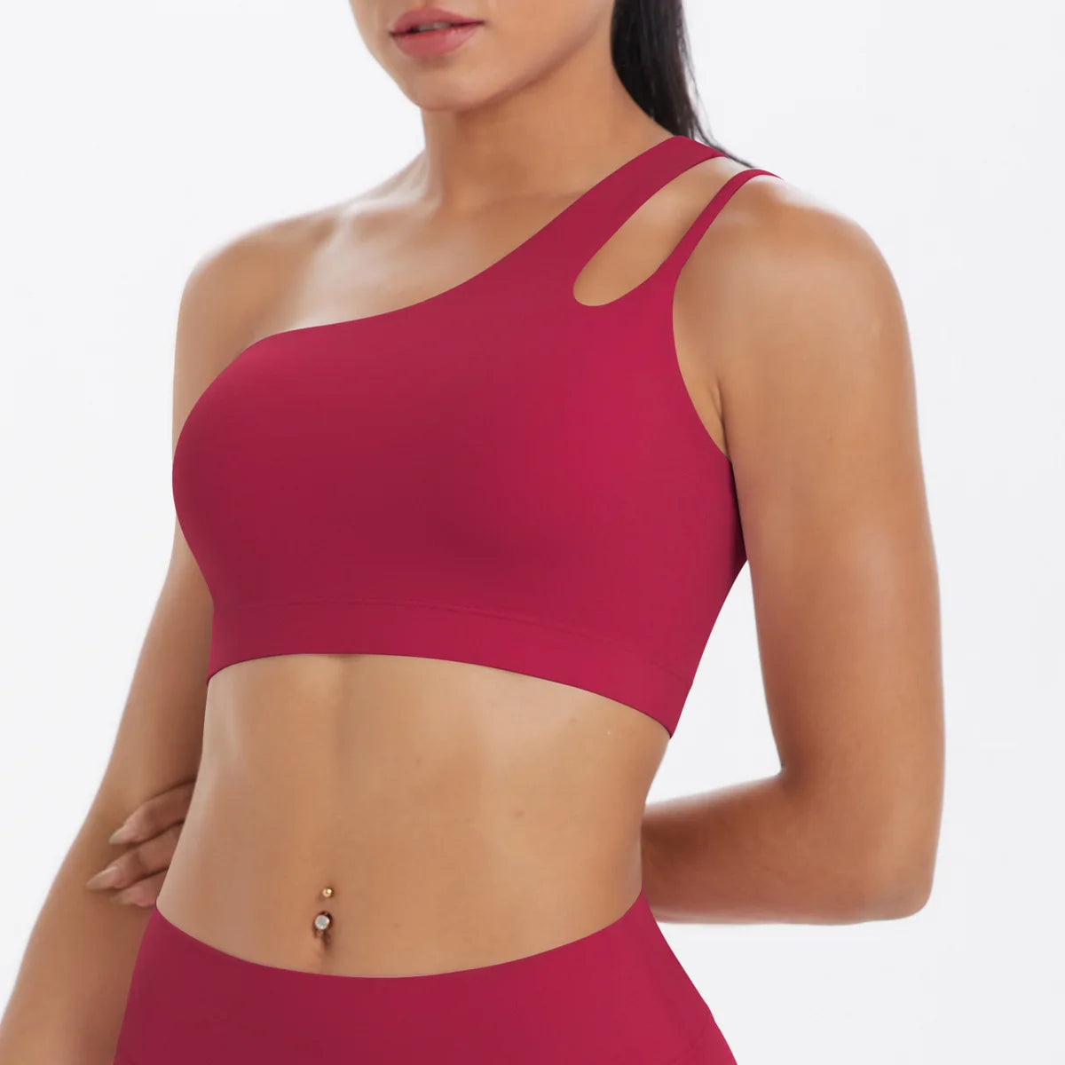 JUREN Sports Bra Women Push up Fitness Bras One Shoulder Underwear Shockproof Yoga Bra Workout Bra Yoga Running Bra Sexy Vest