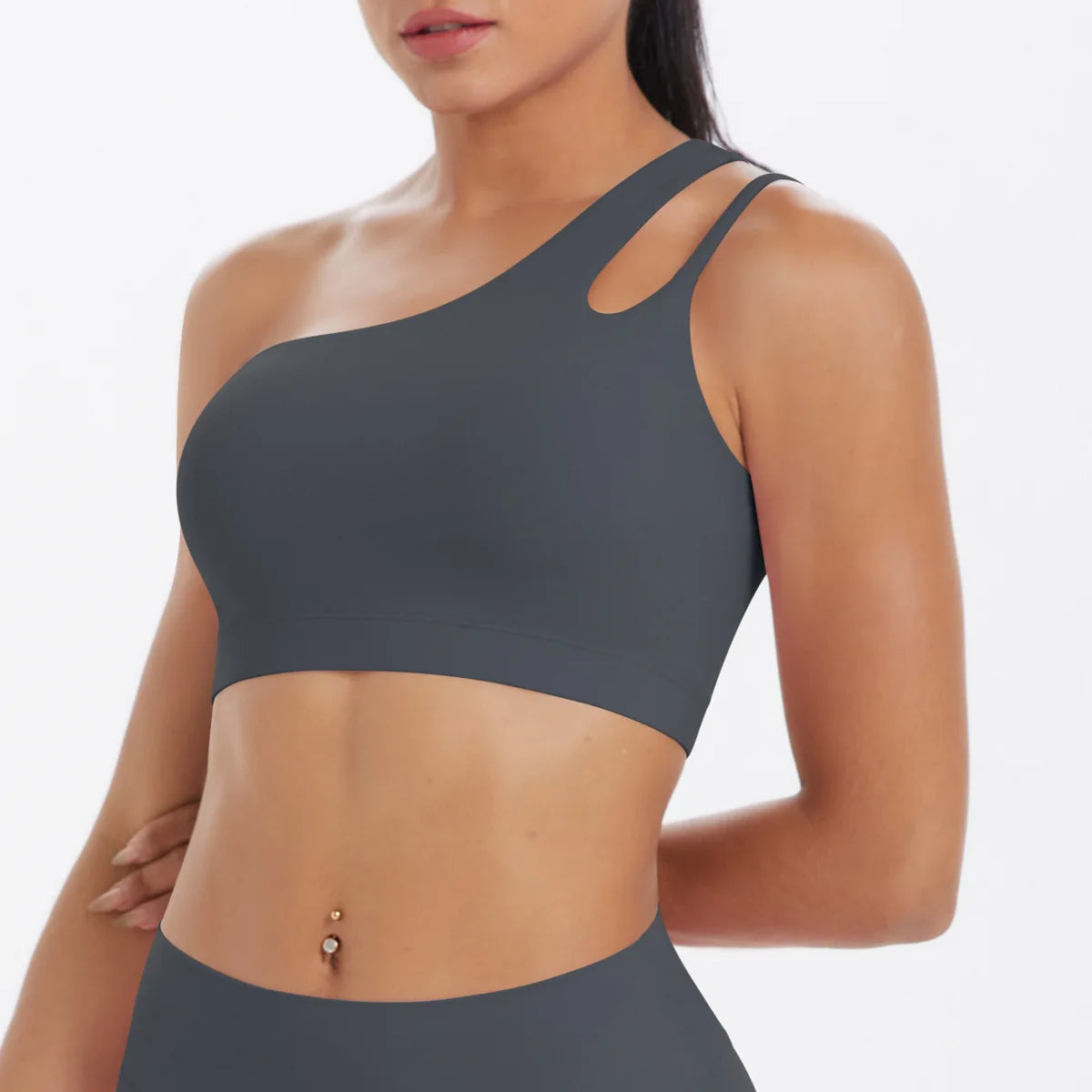 JUREN Sports Bra Women Push up Fitness Bras One Shoulder Underwear Shockproof Yoga Bra Workout Bra Yoga Running Bra Sexy Vest