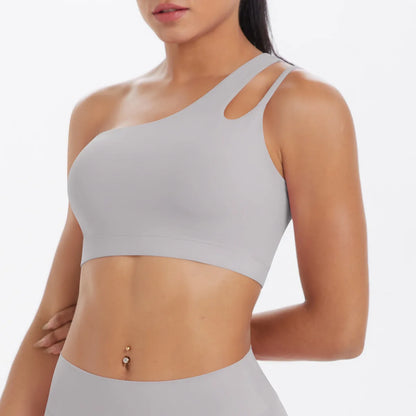 JUREN Sports Bra Women Push up Fitness Bras One Shoulder Underwear Shockproof Yoga Bra Workout Bra Yoga Running Bra Sexy Vest