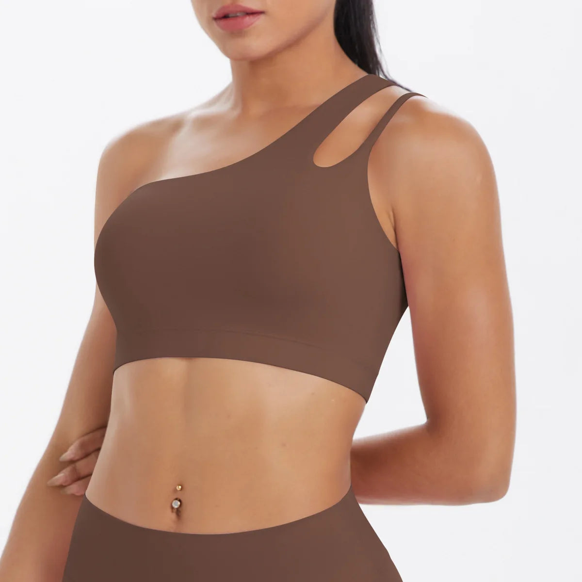 JUREN Sports Bra Women Push up Fitness Bras One Shoulder Underwear Shockproof Yoga Bra Workout Bra Yoga Running Bra Sexy Vest