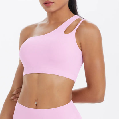 JUREN Sports Bra Women Push up Fitness Bras One Shoulder Underwear Shockproof Yoga Bra Workout Bra Yoga Running Bra Sexy Vest