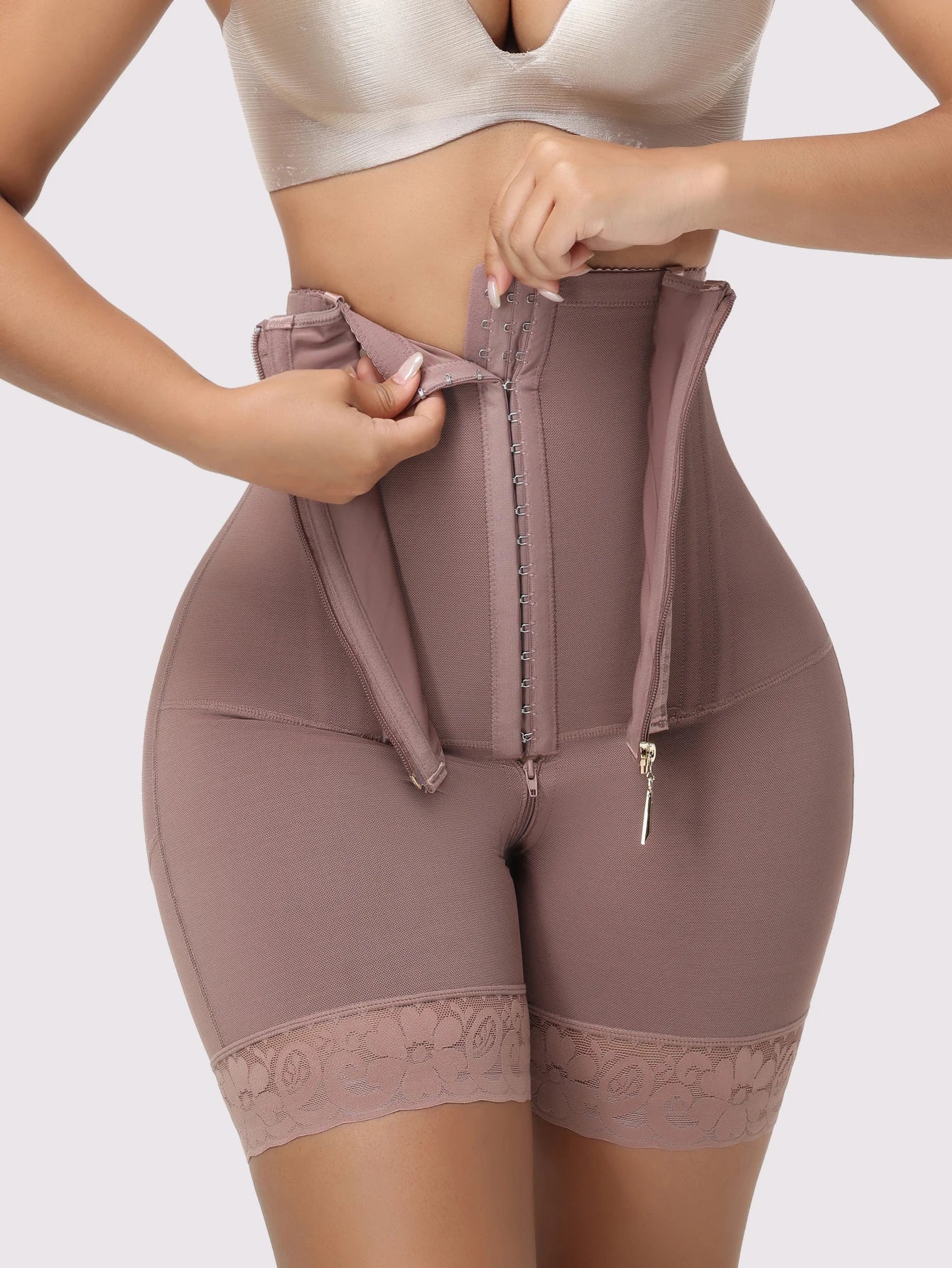 Butt Lifting Shapewear Tummy Control Fajas Colombianas High Waist Control Panties Compression Underwear Women Zipper Crotch
