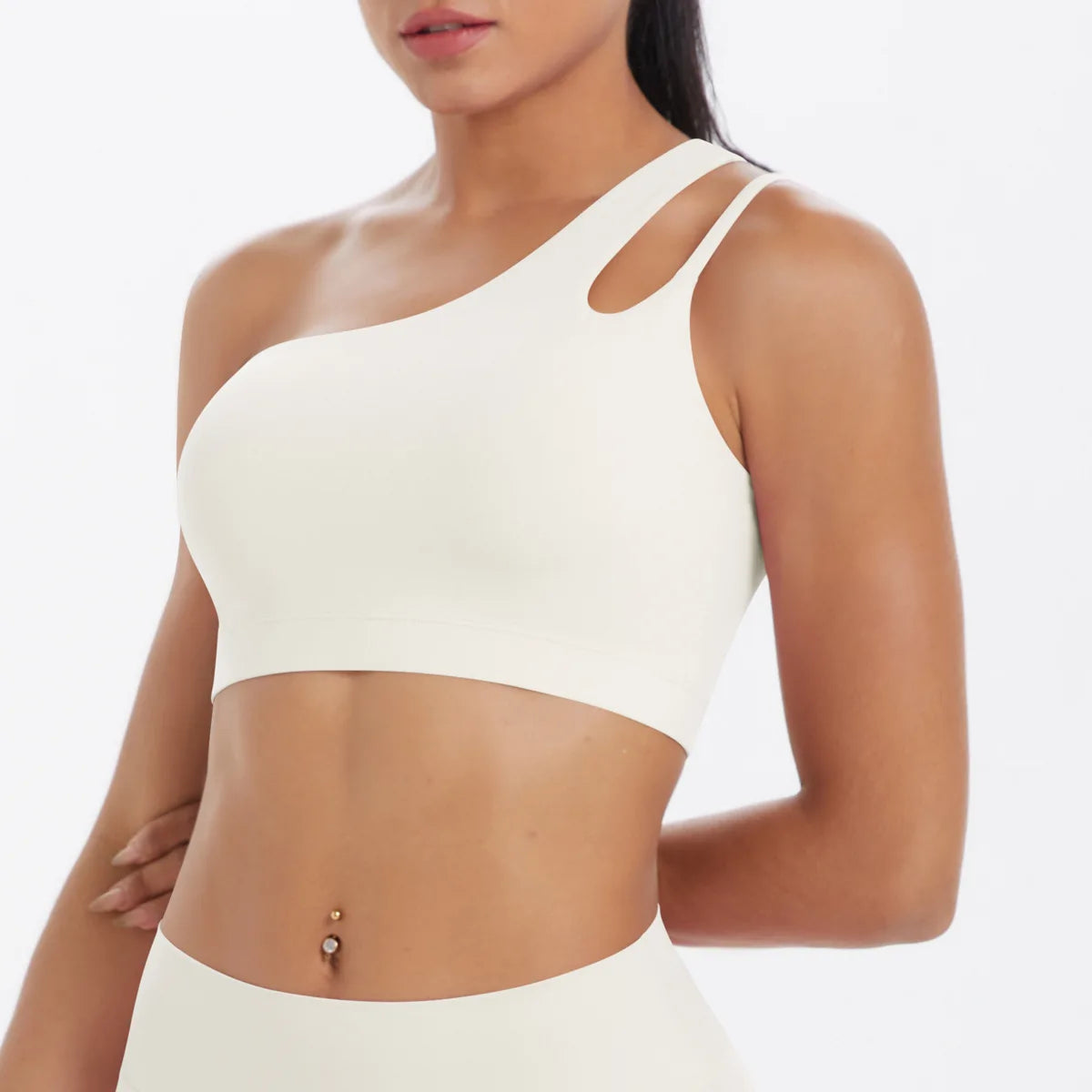 JUREN Sports Bra Women Push up Fitness Bras One Shoulder Underwear Shockproof Yoga Bra Workout Bra Yoga Running Bra Sexy Vest