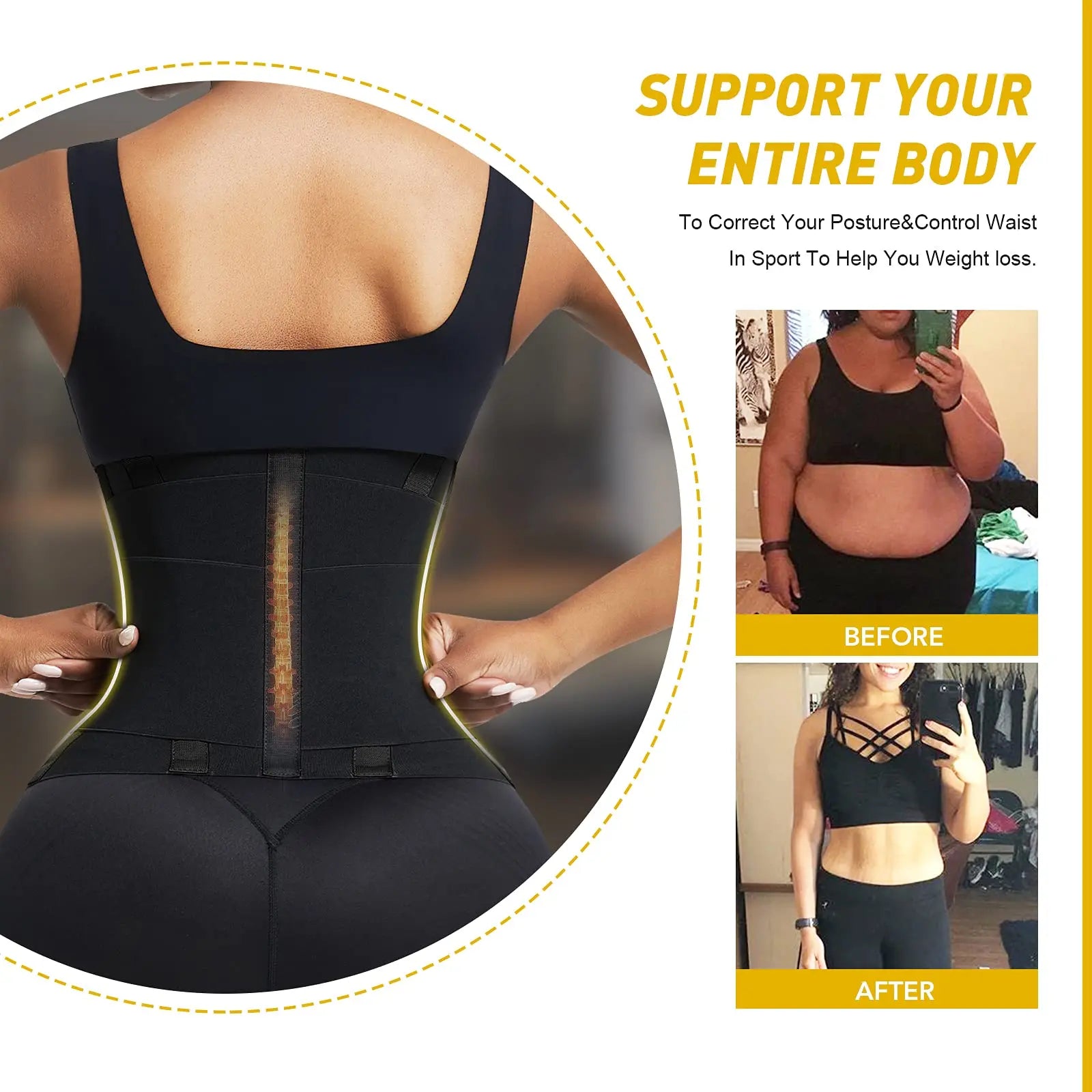 Heavy-Duty Slimming Waist Trainer Belt with Breast Support - Eyelet Detail, Durable Sports Waist Trimmer for Enhanced Workout