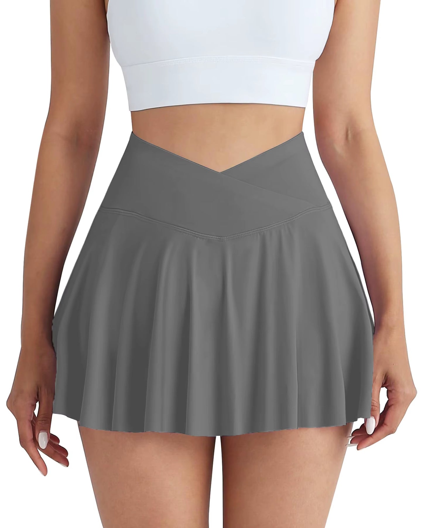 Gym Sports Skirt Woman Fitness Pockets Running Outdoors Tennis Skirt Shorts Quick Drying Stretch Summer Shorts