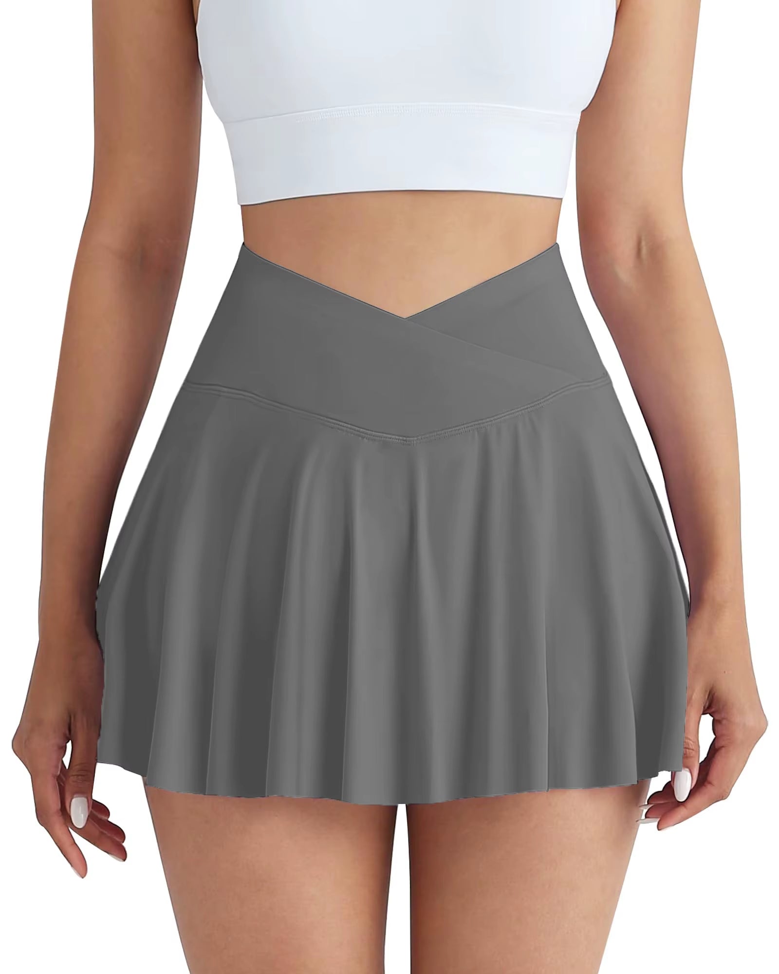Gym Sports Skirt Woman Fitness Pockets Running Outdoors Tennis Skirt Shorts Quick Drying Stretch Summer Shorts