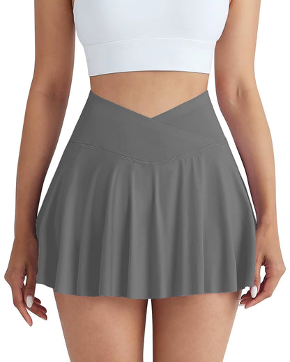 Gym Sports Skirt Woman Fitness Pockets Running Outdoors Tennis Skirt Shorts Quick Drying Stretch Summer Shorts